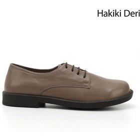 Resim Gön Vizon Antik Bağcıklı Hakiki Deri Oxford Ayakkabı vizon 