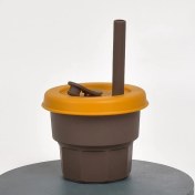 Resim Bra2nd Saman Kupası Kahverengi Kupası + Zerdeçal Kapak 300ML (Yurt Dışından) 