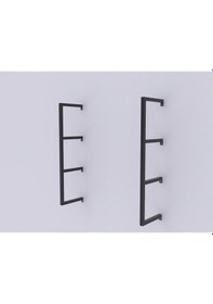 Resim Metal Duvar Rafı Ahşap Kütük Masif Raf Tutacağı 