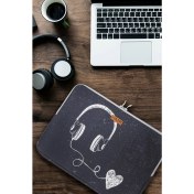 Resim Hamur Easy Case 15" Laptop Çantası Notebook Kılıfı Music New 