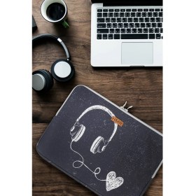 Resim Hamur Easy Case 15" Laptop Çantası Notebook Kılıfı Music New 