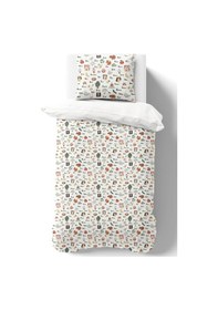 Resim Organik Tek Kişilik Nevresim Takımı 160x220 - Eğlenceli Kelimeler Renkli 