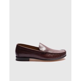 Resim Cabani Hakiki Deri Dokulu Kahverengi Erkek Loafer 