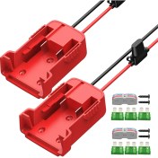 Resim Seeppitous Milwaukee M18 Pil Adaptör Dönüştürücü 18V Pil Adaptörü Dıy Kiti 12 Sigorta ve Konnektörlü Awg Tel (Yurt Dışından) 