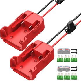 Resim Seeppitous Milwaukee M18 Pil Adaptör Dönüştürücü 18V Pil Adaptörü Dıy Kiti 12 Sigorta ve Konnektörlü Awg Tel (Yurt Dışından) 