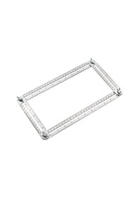 Resim Adet Paslanmaz Çelik Katlanabilir Çok Açılı Cetvel Şablon Takım Çeliği Dört Taraflı Kiremit Döşeme Ölçme Aracı Ustalar 