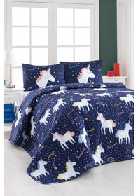 Resim Kapitone Yatak Örtüsü Seti Çift Kişilik Magicunicorn Laci Laci 