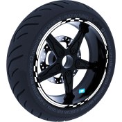 Resim Çınar Extreme Moto Gp Yarış Bayraklı Jant Şeridi Sticker Reflektif & Floresan Renkler Çınar Extreme 