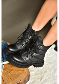Resim Fox Shoes R274510004 Siyah Kumaş Kalın Tabanlı Kadın Bot Siyah 
