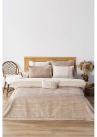 Resim Rivaistanbul Alina Cappuccino Nakışlı Çift Kişilik Yatak Örtüsü Seti - 4 Parça Çeyiz Seti Bej 