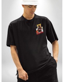 Resim Dwsol Yane Wade Miami Basketbol Siyah Oversize Unisex Ön Sol Yan Minimal Baskılı Tişört Koyu Siyah 