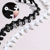 Resim 1 adet Elastik Düğme Halkası, Kesilebilir Elastik Sabitleyici Giysi Büküm Tokası, Her Parça Yaklaşık 70 Adet, Gömlekler, Aşağı Ceketler, Kürk Yaka ve El Yapımı DIY için Uygun, Dikiş Kostüm Aksesuarları 