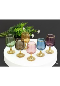 Resim Çnr Home Collection Lina Metal Ayaklı Kahve Yanı Su & Meşrubat Bardağı Çok Renkli 