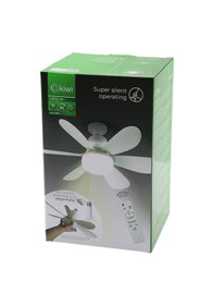 Resim Kiwi Kfan-7681 2in1 Tavan Vantilatör - Avize Lamba Kumandalı 52cm 6-beyaz Plastik Kanat 3-kademe Hız Motor-30w 4604 