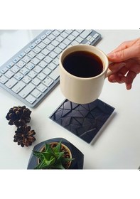 Resim Decorita Cam Bardak Altlığı Antrasit Kristal 4'lü Takım 10 x 10 CM Antrasit 