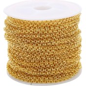 Resim Basto 30 Feet 3mm Yuvarlak Bağlantılar Zincir Kolye Bilezik Takı Yapımı Altın (Yurt Dışından) 