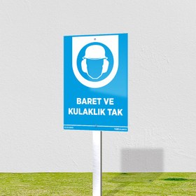 Resim Baret Ve Kulaklık Tak Levhası - 60x90 cm / Kompozit 