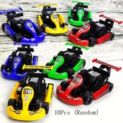 Resim 10 adet Mini Plastik Geri Çekme Yarış Arabası - Çeşitli Renkler Kart Yarış Model Parti Hediyeleri doğum günü, Noel, Cadılar Bayramı, Okul Ödülleri için - Rastgele Seçim, Paskalya Odası Dekoru 
