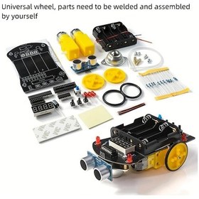 Resim Cloud011 Dıy Akıllı Robot Araç Kiti Ultrasonik Engelden Kaçma Programlanabilir Evrensel Tekerlek Seti 
