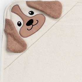 Resim Kanz Bebek Kundak Havlu %100 Pamuk Nakışlı 75x75cm - Dog Krem 