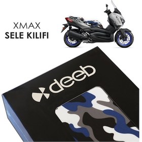 Resim Deeb Yamaha Xmax 250 Kamuflaj Sele Kılıfı Lacivert Beyaz 