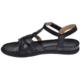 Resim Forelli Hakiki Deri Comfort Kadın Sandalet For-lupin Siyah Siyah 