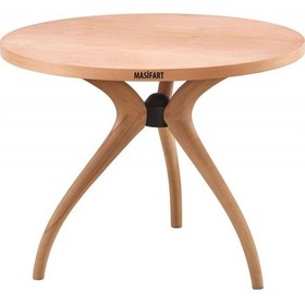 Resim Masifart Sverus 90 Lık Kayın Samyeli 3 Lü Yuvarlak Masa Cilasız Ham 