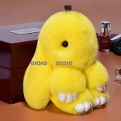 Resim Silver1 Gıoıo Yeni Yay Süsleri Tavşan Peluş Bebek Çekicilik Araba Anahtarlık Kolye (Yurt Dışından) 