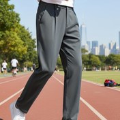 Resim Erkek Şık Düz Renk Düz Bacak Pantolon - Esnemez, Normal Kalıp, Tüm Mevsim İş ve Açık Hava Aktivite Pantolon, Rahat Kıyafet | Şık Rahat Giyim | Dayanıklı Rahat Giyim 