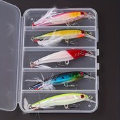 Resim 5'li HyperReal Minnow Yem Seti - 9cm/8g Dayanıklı Sert Yem, Keskin Üçlü Kancalar, Tuzlu Su & Tatlı Su için Yüksek Performanslı Balıkçılık Malzemesi - Gerçekçi Yüzmeli 