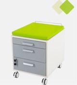 Resim Creo Mobili Dinamik Çalışma Alanı İçin Keson, Oturum Minderli, Hareketli - Taşıma kap. 100kg, Ekru/Yeşil - Vega 