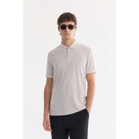Resim AVVA Erkek Gri Kıvrılmayan Polo Yaka Fermuarlı Regular Fit T-Shirt A61Y1046 