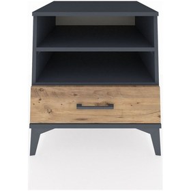 Resim Kronos Komodin 2 Raflı Tek Çekmeceli 60x59x64 Antrasit-çam Antrasit 