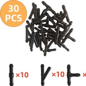 Resim 30 adet Plastik Hortum Bağlayıcıları, T-Şekilli, Y-Şekilli ve Düz Geçiş Adaptörleri, 4mm Tüp ile Uyumlu, Araba Yıkama, Hava, Yakıt, Su ve Benzin Uygulamaları için, Çeşitli Modeller için Evrensel Uyum ile 
