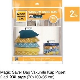 Resim Magic Saver Bag 2'Li XXL Küp Vakumlu Poşet 