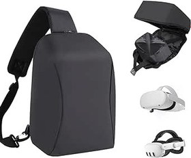 Resim Meta Quest 3/Oculus Quest 2 için Taşıma Çantası, Taşınabilir VR Kılıfı Oculus Quest 2 Aksesuar Kılıfı VR Oyun Kulaklığı Saklama Çantası Dokunmatik Kontrolörler Seyahat Çantası VR Quest 2 Aksesuar 