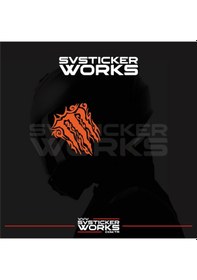 Resim Monster Kask Sticker Tüm Kasklar Uyumlu Tek Yön 1 Adet Turuncu 