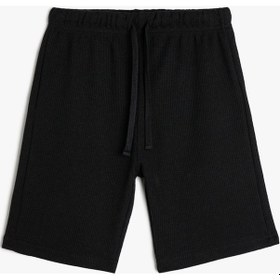 Resim Koton Basic Şort Beli Bağlamalı Pamuk Karışımlı Lacivert 4skb40011tk Lacivert 