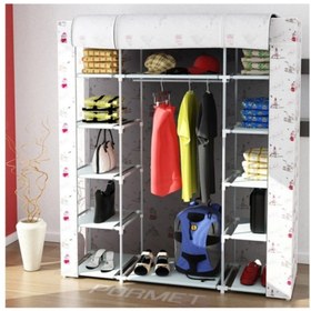 Resim PORMET Güçlendirilmiş Çelik Yapım Çelik Metal Profil Bez Dolap Istanbul Desenli 