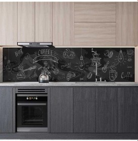 Resim Mutfak Tezgah Arası Folyo Fayans Kaplama Folyosu Coffee Menu 