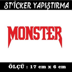 Resim Canavar Yazı 2 Adet Sticker - Yapışkan Etiket 
