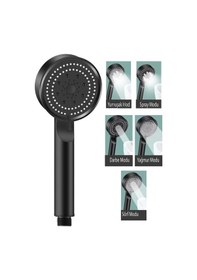 Resim Hayal Sepeti Siyah Turbo Fan 5 Fonksiyonlu Duş Başlığı El Duşu Diğer 