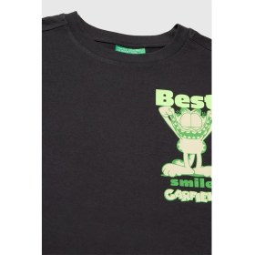 Resim United Colors Of Benetton Erkek Çocukgarfield Baskı Detaylı Yuvarlak Yaka T-Shirt Antrasit 6-14 Yaş 