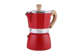 Resim Feyza Design Kırmızı Moka Pot 6 Cup, Şık ve Dayanıklı Kahve Demleme Aracı 