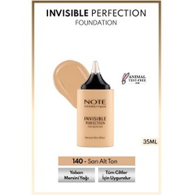 Resim Note Cosmetics Invisible Perfection Foundation Hafif Yapılı Doğal Bitişli Fondöten - 140 Soft Linen 