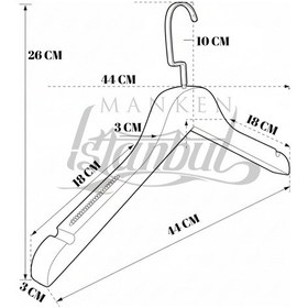 Resim Takım Elbise Askısı 44 Cm Masif Ahşap İtalyan Kancalı Business Class 20 Adet Diğer 