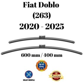 Resim Fiat Doblo 263 2020 2021 2022 2023 2024 2025 Uyumlu Ön Cam Silecek Süpürgesi Takımı 600/400mm Silbak Sb2416c 