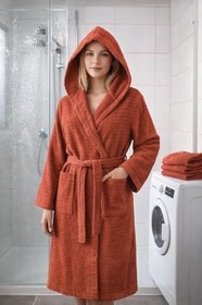 Resim Kapüşonlu Bornoz Pamuk | Unisex | Yumuşak Dokulu | Cepli & Kemerli | S/M - 3XL | Ölçü Tablolu 