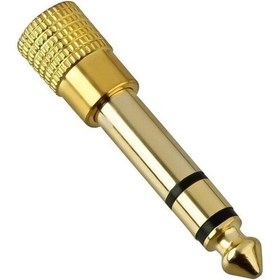 Resim 6.3 mm Erkek to 3.5 mm Dişi Çevirici Dönüştürücü Çivi Jak Adaptör 