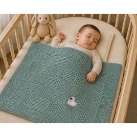 Resim belpa Kuğu Concept Triko Bebek Battaniyesi %100 Pamuklu,Sepet Örgü Desenli,Kız Bebek Erkek Bebek Battaniyesi,Kalın Triko Bebek Battaniyesi 